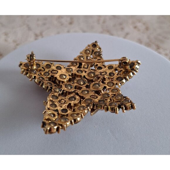 Lauren Spencer Multicolor Crystal Star Brooch – Gold-Tone, Brilliant Rhinestones - Picture 9 of 9